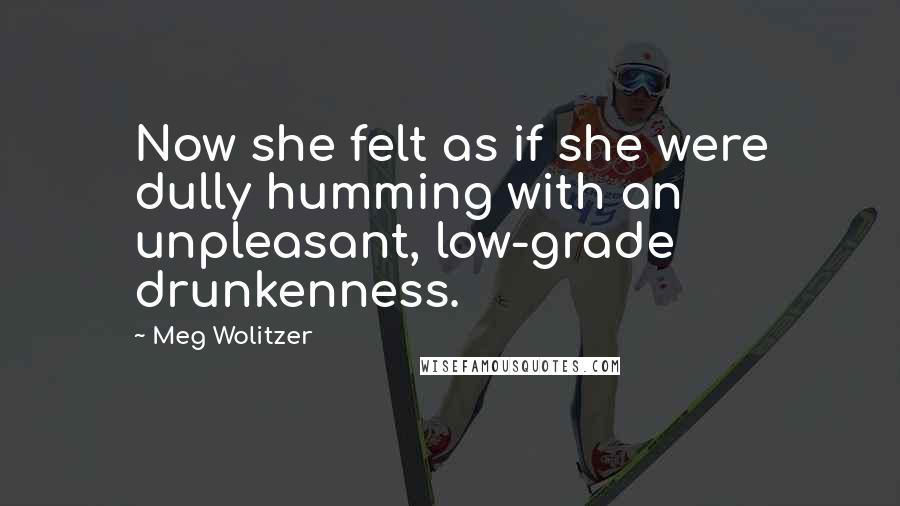 Meg Wolitzer Quotes: Now she felt as if she were dully humming with an unpleasant, low-grade drunkenness.