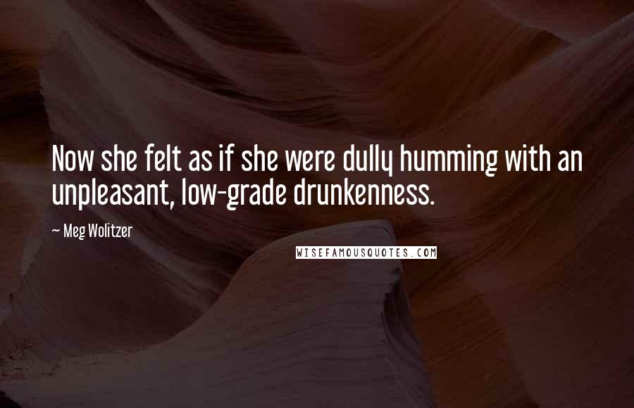 Meg Wolitzer Quotes: Now she felt as if she were dully humming with an unpleasant, low-grade drunkenness.