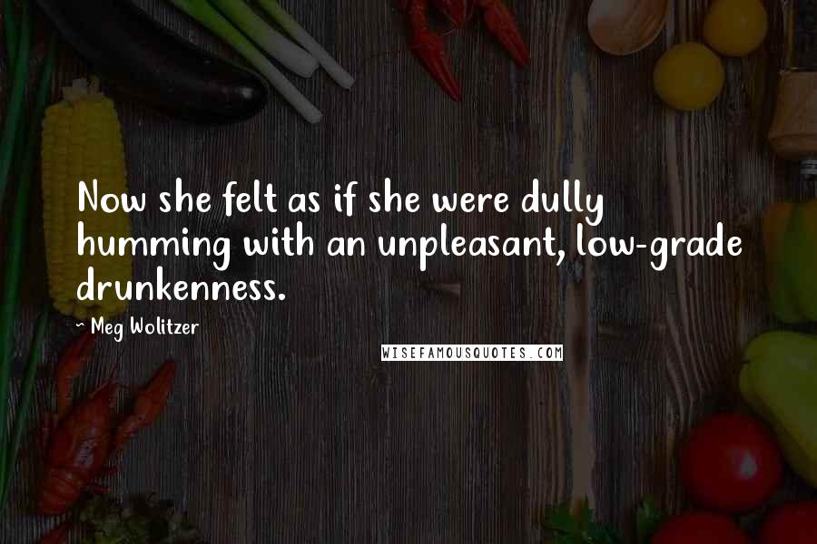 Meg Wolitzer Quotes: Now she felt as if she were dully humming with an unpleasant, low-grade drunkenness.