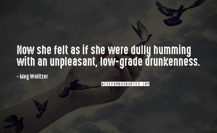 Meg Wolitzer Quotes: Now she felt as if she were dully humming with an unpleasant, low-grade drunkenness.