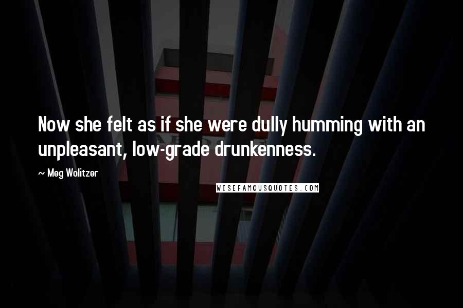 Meg Wolitzer Quotes: Now she felt as if she were dully humming with an unpleasant, low-grade drunkenness.