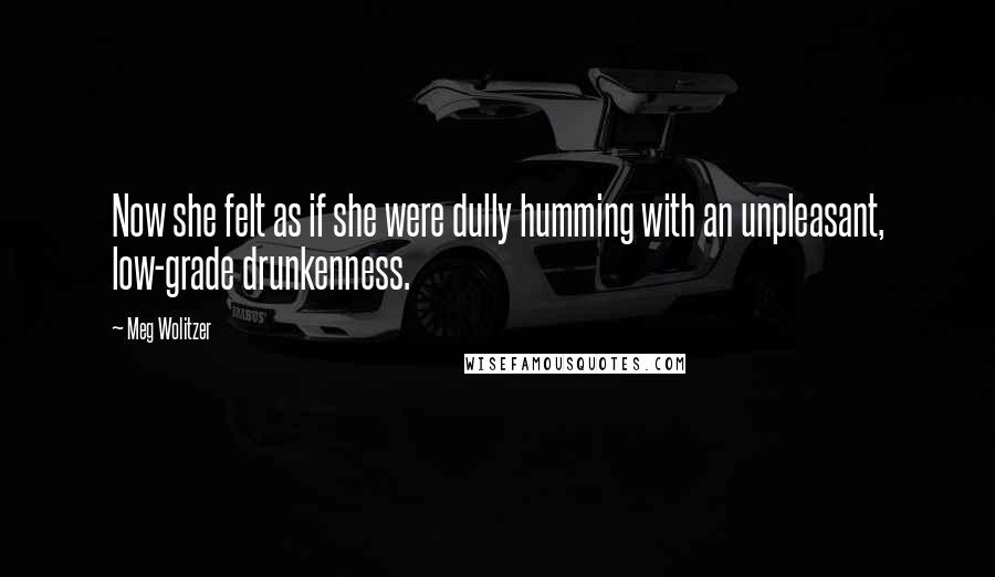 Meg Wolitzer Quotes: Now she felt as if she were dully humming with an unpleasant, low-grade drunkenness.