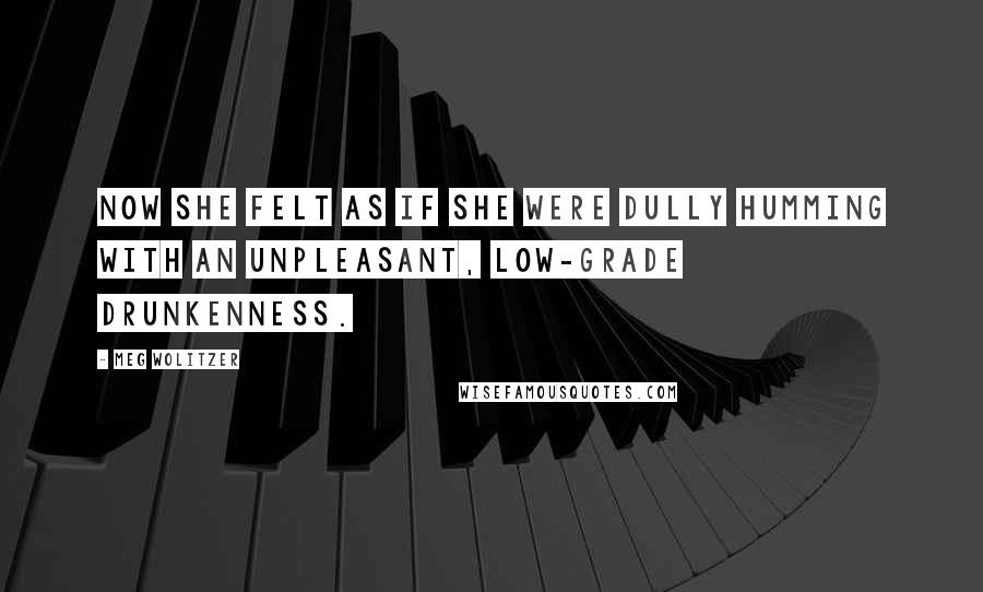 Meg Wolitzer Quotes: Now she felt as if she were dully humming with an unpleasant, low-grade drunkenness.