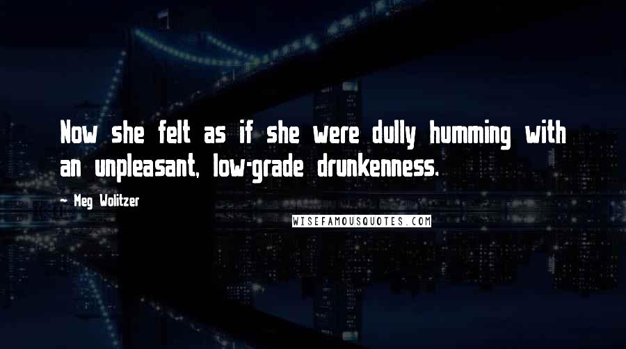 Meg Wolitzer Quotes: Now she felt as if she were dully humming with an unpleasant, low-grade drunkenness.