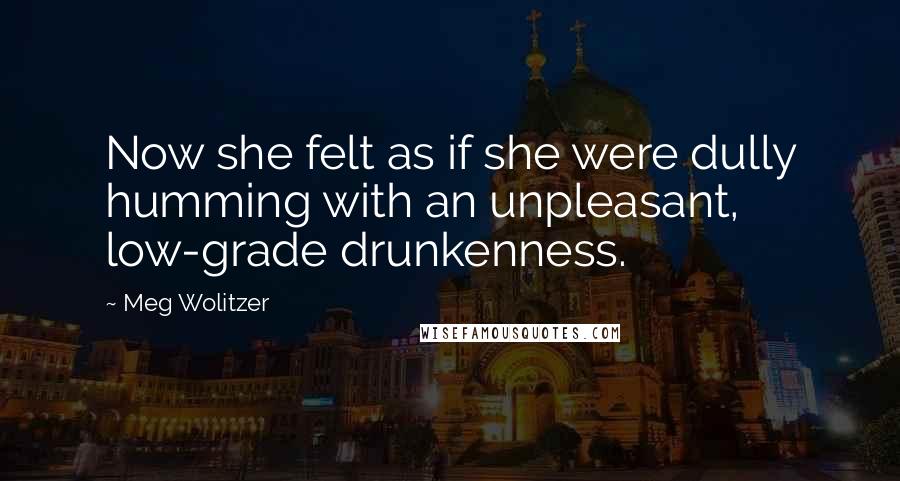 Meg Wolitzer Quotes: Now she felt as if she were dully humming with an unpleasant, low-grade drunkenness.