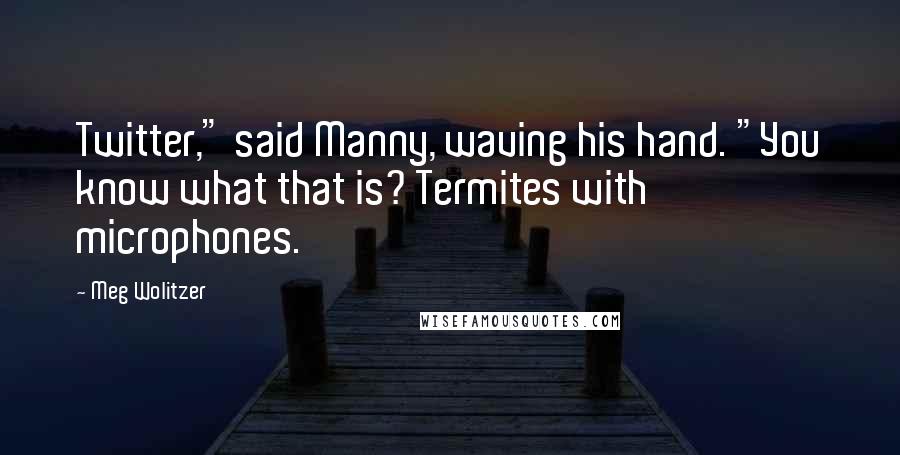 Meg Wolitzer Quotes: Twitter," said Manny, waving his hand. "You know what that is? Termites with microphones.