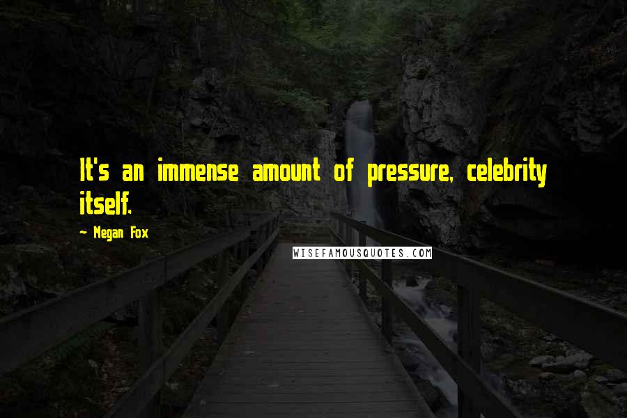 Megan Fox Quotes: It's an immense amount of pressure, celebrity itself.
