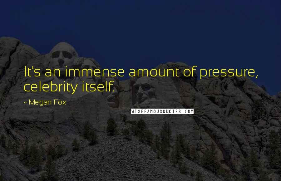Megan Fox Quotes: It's an immense amount of pressure, celebrity itself.