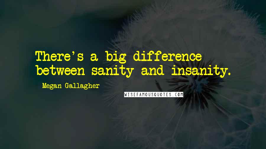 Megan Gallagher Quotes: There's a big difference between sanity and insanity.