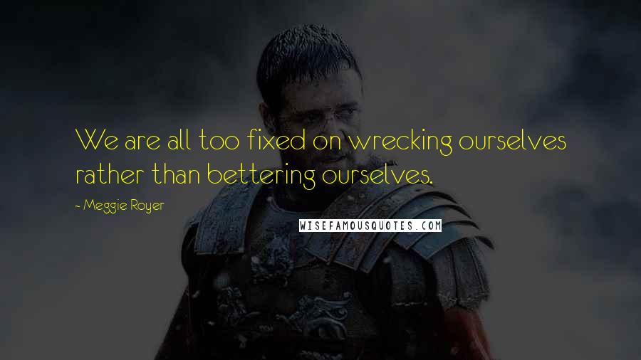 Meggie Royer Quotes: We are all too fixed on wrecking ourselves rather than bettering ourselves.