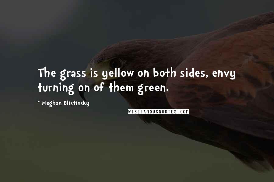 Meghan Blistinsky Quotes: The grass is yellow on both sides, envy turning on of them green.