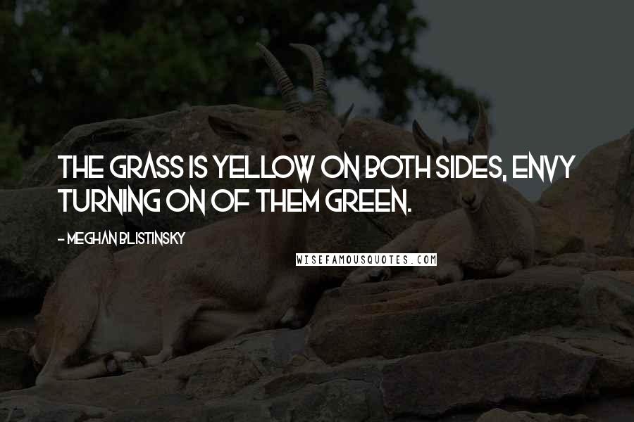 Meghan Blistinsky Quotes: The grass is yellow on both sides, envy turning on of them green.