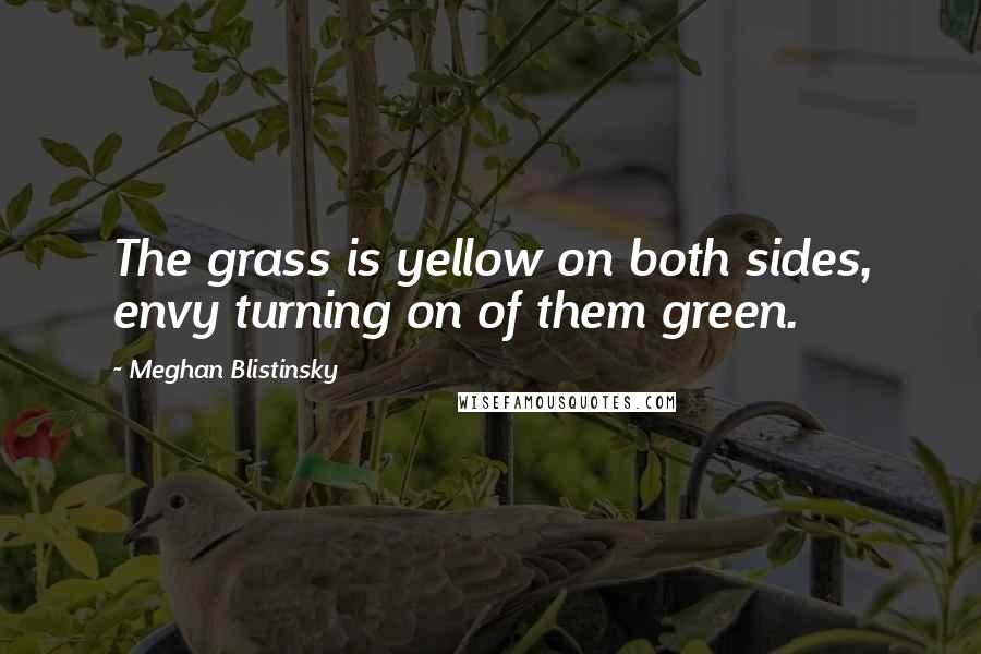 Meghan Blistinsky Quotes: The grass is yellow on both sides, envy turning on of them green.
