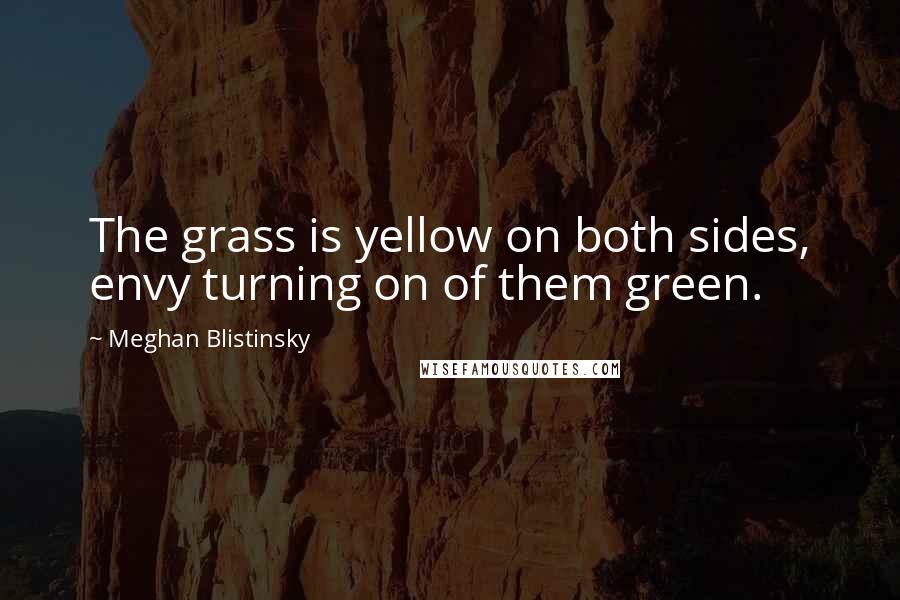 Meghan Blistinsky Quotes: The grass is yellow on both sides, envy turning on of them green.