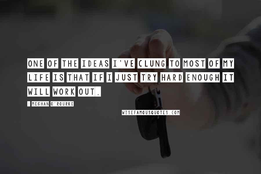 Meghan O'Rourke Quotes: One of the ideas I've clung to most of my life is that if I just try hard enough it will work out.