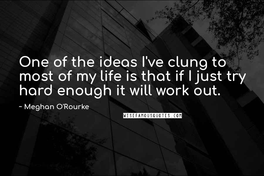 Meghan O'Rourke Quotes: One of the ideas I've clung to most of my life is that if I just try hard enough it will work out.