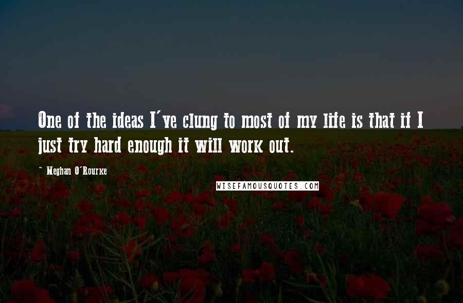 Meghan O'Rourke Quotes: One of the ideas I've clung to most of my life is that if I just try hard enough it will work out.