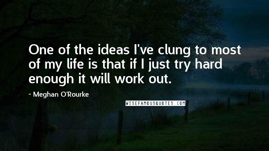 Meghan O'Rourke Quotes: One of the ideas I've clung to most of my life is that if I just try hard enough it will work out.