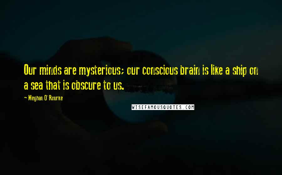 Meghan O'Rourke Quotes: Our minds are mysterious; our conscious brain is like a ship on a sea that is obscure to us.