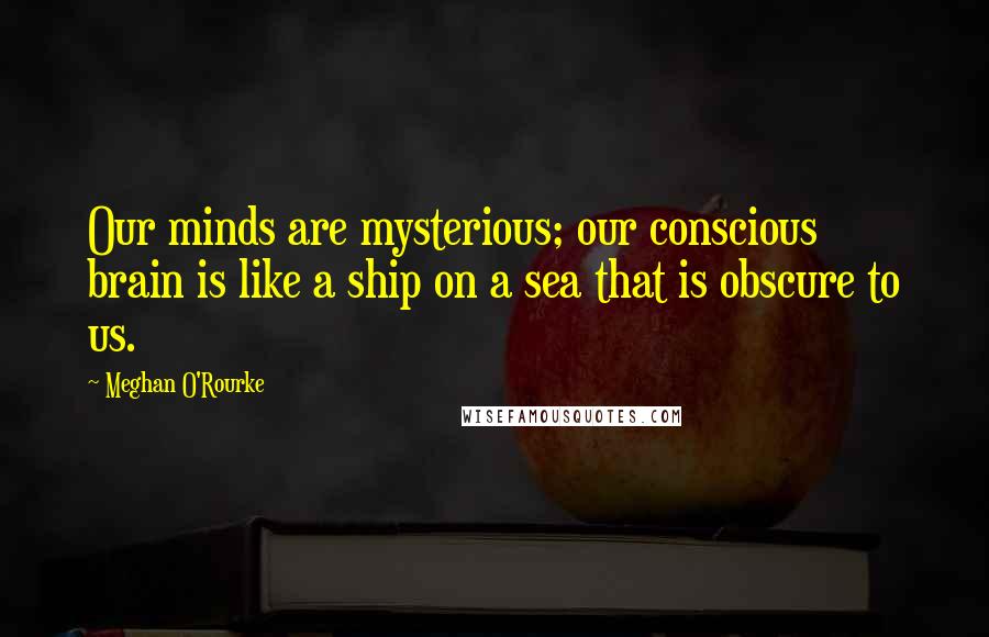 Meghan O'Rourke Quotes: Our minds are mysterious; our conscious brain is like a ship on a sea that is obscure to us.