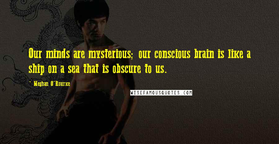 Meghan O'Rourke Quotes: Our minds are mysterious; our conscious brain is like a ship on a sea that is obscure to us.