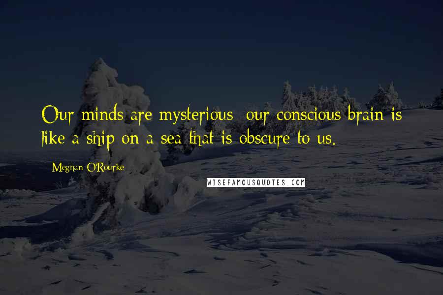 Meghan O'Rourke Quotes: Our minds are mysterious; our conscious brain is like a ship on a sea that is obscure to us.