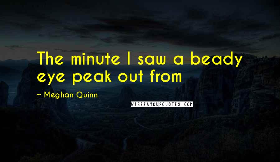 Meghan Quinn Quotes: The minute I saw a beady eye peak out from