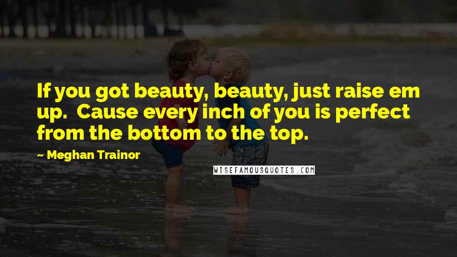 Meghan Trainor Quotes: If you got beauty, beauty, just raise em up.  Cause every inch of you is perfect from the bottom to the top.