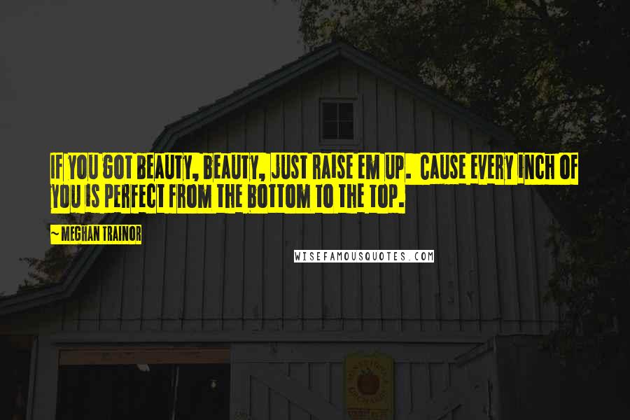 Meghan Trainor Quotes: If you got beauty, beauty, just raise em up.  Cause every inch of you is perfect from the bottom to the top.