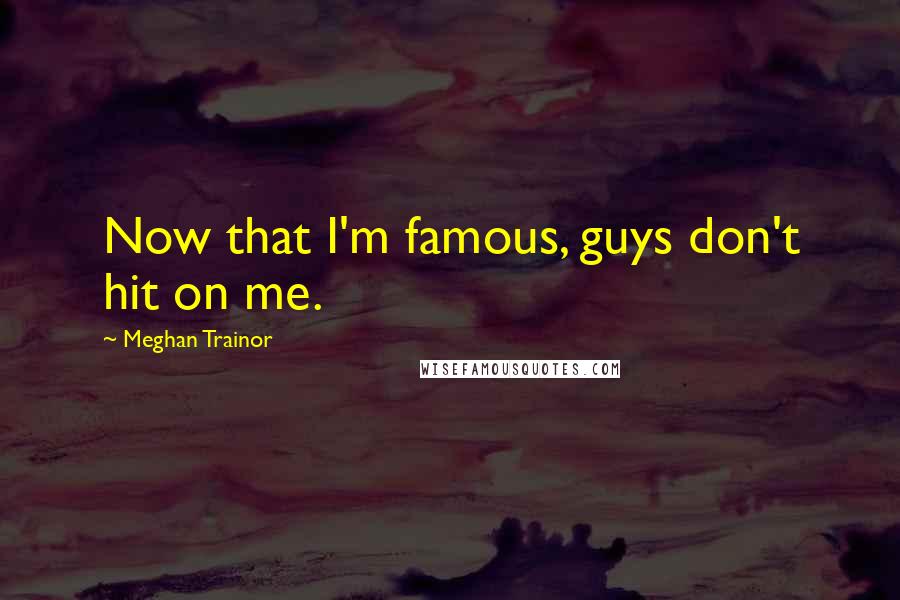 Meghan Trainor Quotes: Now that I'm famous, guys don't hit on me.