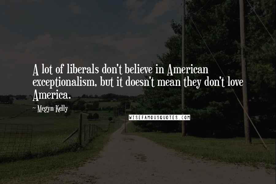 Megyn Kelly Quotes: A lot of liberals don't believe in American exceptionalism, but it doesn't mean they don't love America.