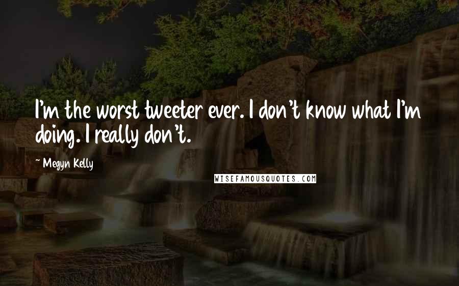 Megyn Kelly Quotes: I'm the worst tweeter ever. I don't know what I'm doing. I really don't.