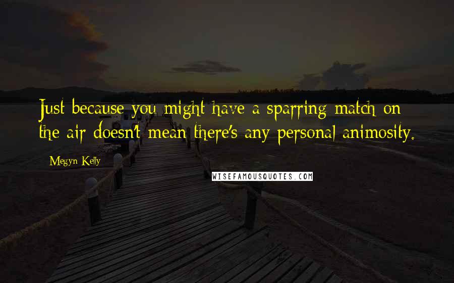 Megyn Kelly Quotes: Just because you might have a sparring match on the air doesn't mean there's any personal animosity.