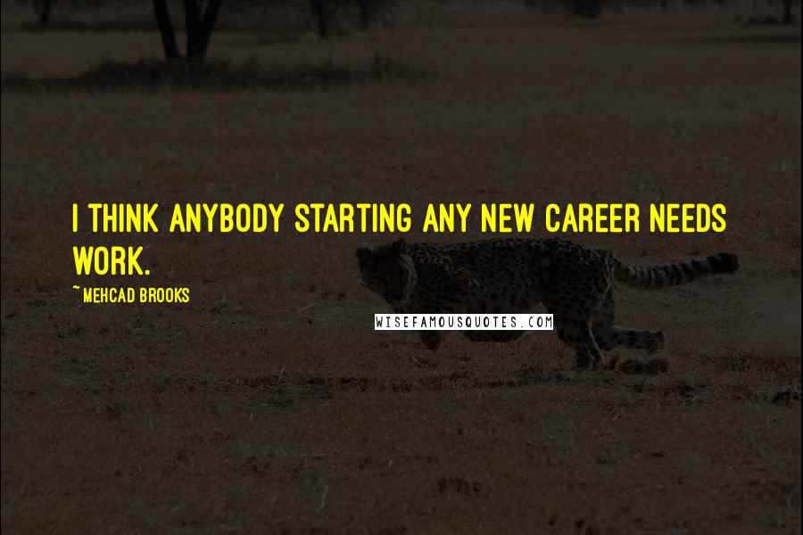 Mehcad Brooks Quotes: I think anybody starting any new career needs work.