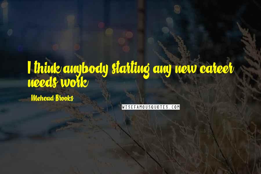 Mehcad Brooks Quotes: I think anybody starting any new career needs work.