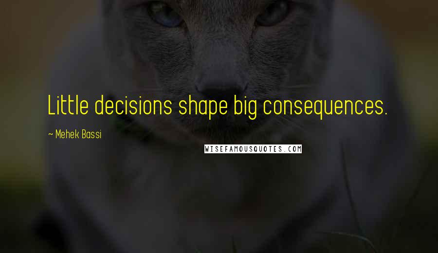 Mehek Bassi Quotes: Little decisions shape big consequences.