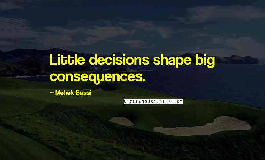 Mehek Bassi Quotes: Little decisions shape big consequences.