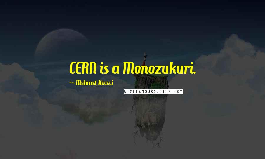Mehmet Kececi Quotes: CERN is a Monozukuri.