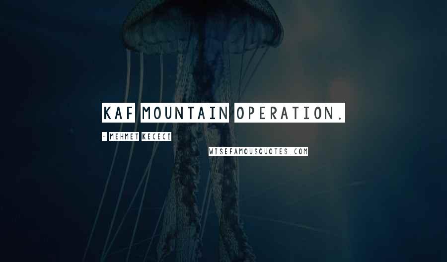 Mehmet Kececi Quotes: Kaf Mountain Operation.