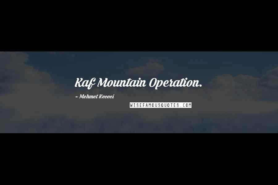 Mehmet Kececi Quotes: Kaf Mountain Operation.