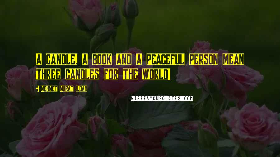 Mehmet Murat Ildan Quotes: A candle, a book and a peaceful person mean three candles for the world!