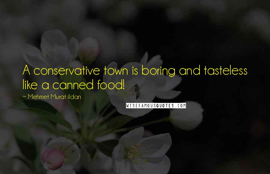 Mehmet Murat Ildan Quotes: A conservative town is boring and tasteless like a canned food!