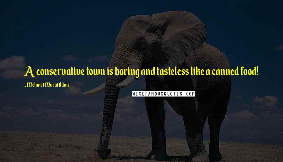 Mehmet Murat Ildan Quotes: A conservative town is boring and tasteless like a canned food!