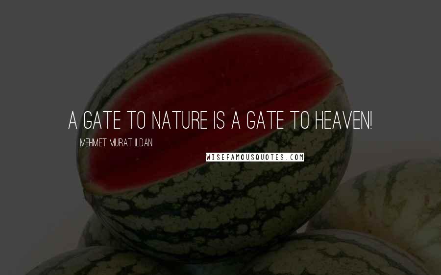 Mehmet Murat Ildan Quotes: A gate to nature is a gate to heaven!