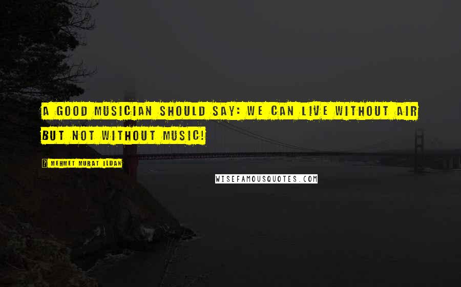 Mehmet Murat Ildan Quotes: A good musician should say: We can live without air but not without music!