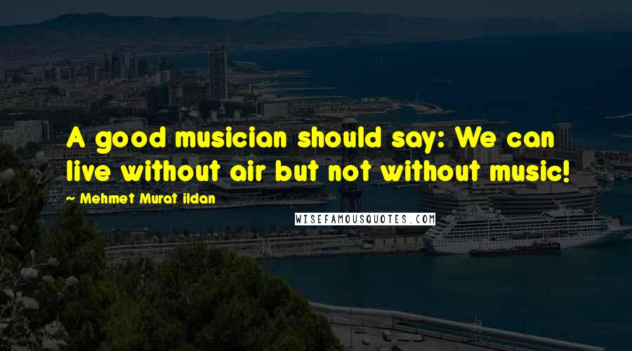 Mehmet Murat Ildan Quotes: A good musician should say: We can live without air but not without music!