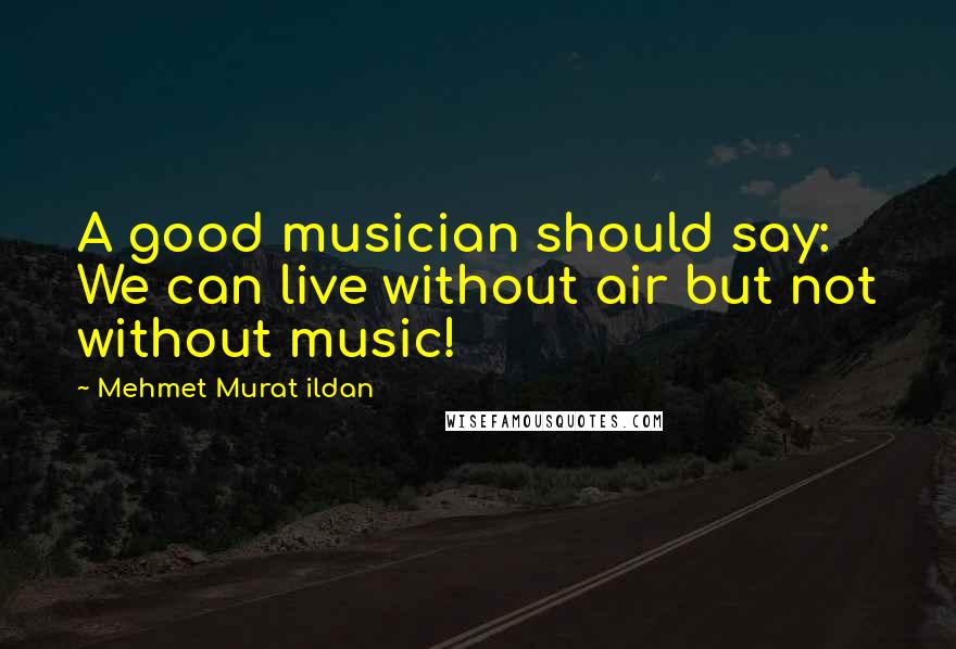 Mehmet Murat Ildan Quotes: A good musician should say: We can live without air but not without music!