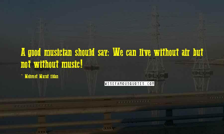 Mehmet Murat Ildan Quotes: A good musician should say: We can live without air but not without music!