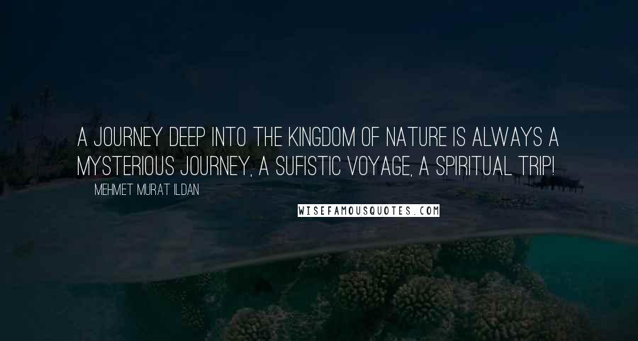 Mehmet Murat Ildan Quotes: A journey deep into the Kingdom of Nature is always a mysterious journey, a Sufistic voyage, a spiritual trip!