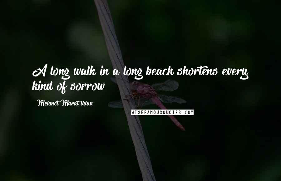 Mehmet Murat Ildan Quotes: A long walk in a long beach shortens every kind of sorrow!